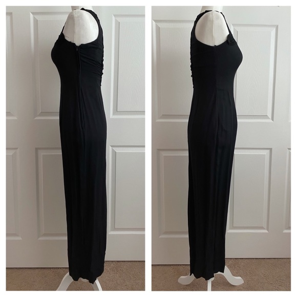 Gunne Sax Black Brocade Evening Gown Prom Dress - Picture 2 of 8